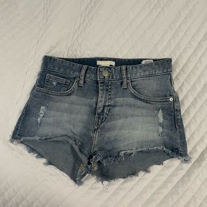 H&M medium wash ripped shorts